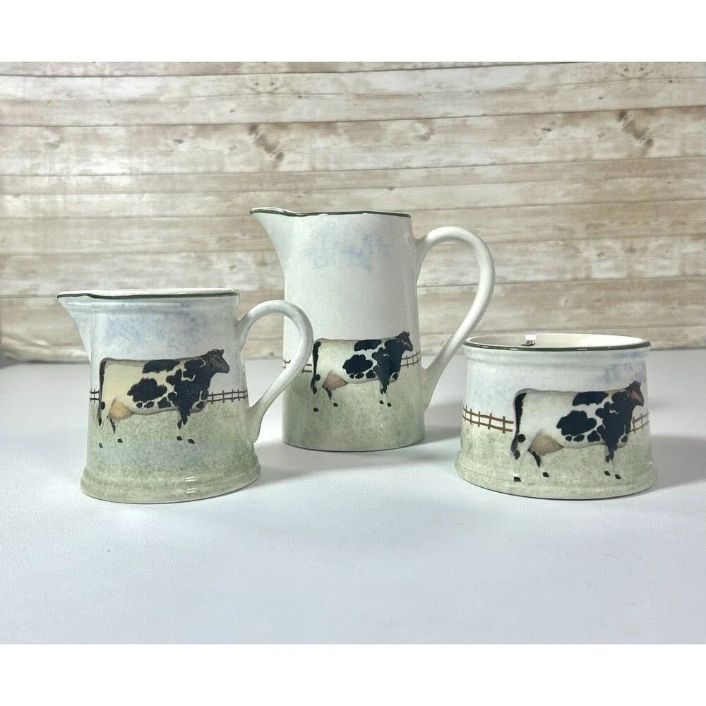 Price and Kensington Cow Painted Farmyard Animals Set Ceramic Creamer Pitcher